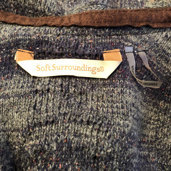 Soft Surroundings Long Wool Blend Wrap Duster Coat Wrap Size M Western - Picture 8 of 9